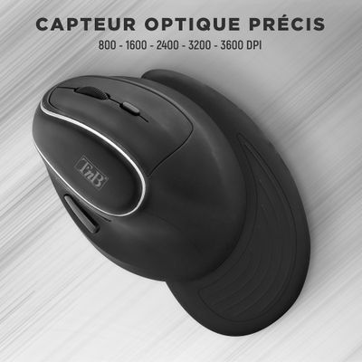 T'nB - Souris sans fil ergonomique pour droitier - noir