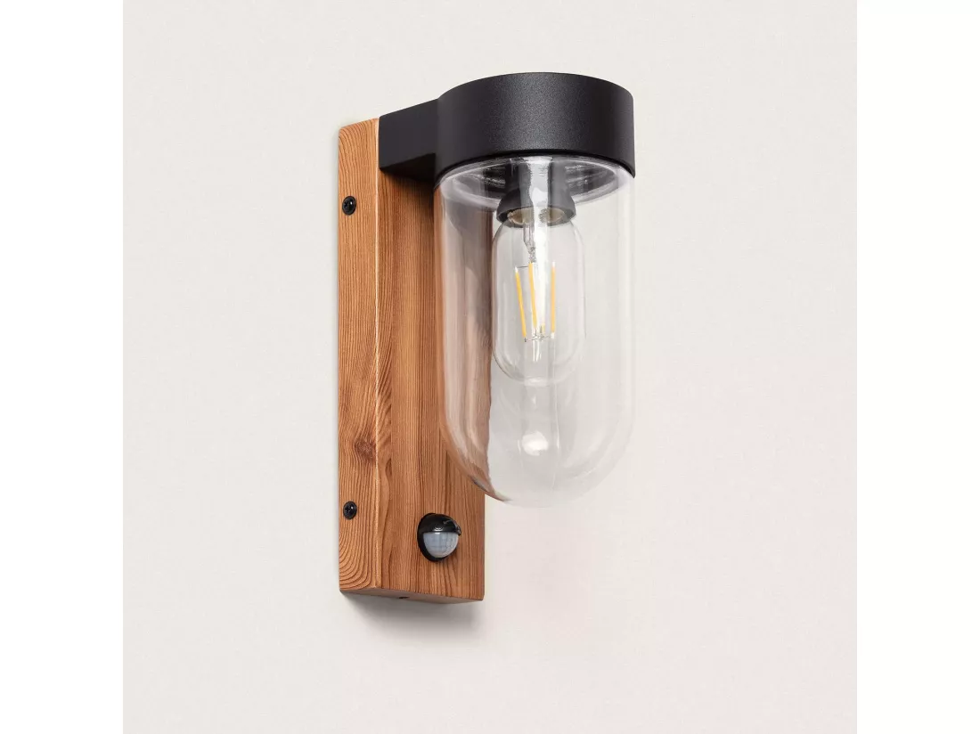 Applique Murale Extérieure Acier Inoxydable et Verre avec Détecteur de Mouvement Sentinel Noir