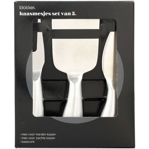 Blokker kaasmesjes zilver - set van 3