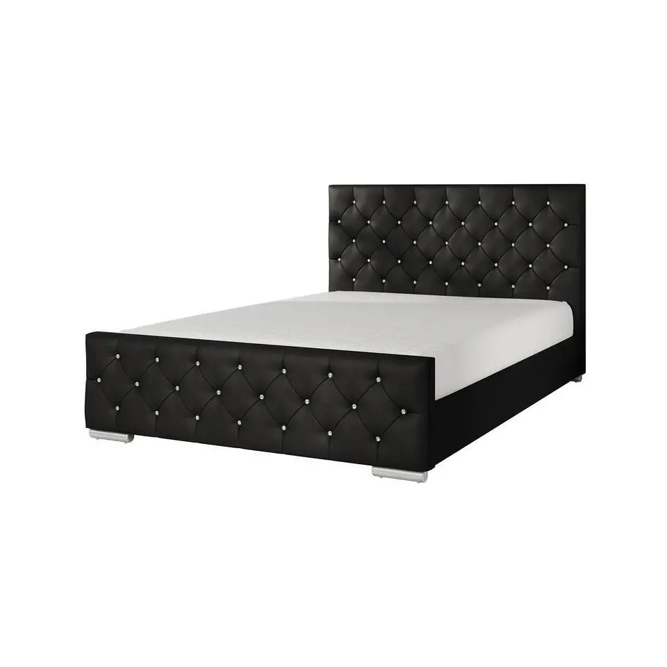 Meubella - Tweepersoonsbed Aventura Diamond - Zwart - 160x200 cm