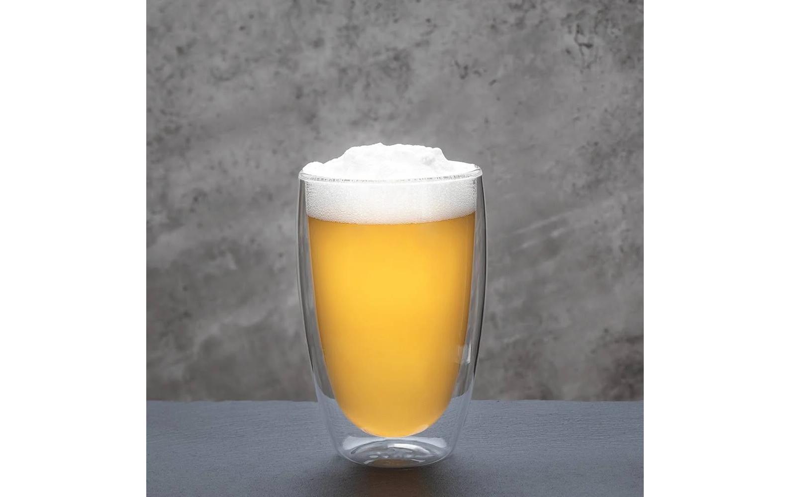 Doppelwandiger Glasbecher 450 ml, 1 Stück, TransparentDoppelwandiges Thermoglas für warme und kalte Getränke