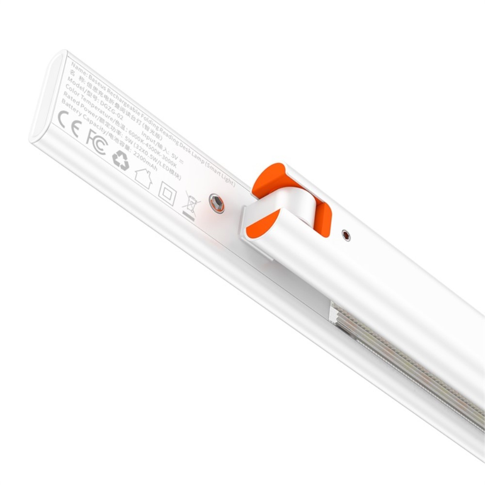 (5V/5W) Klappbare LED Schreibtisch Lese Lampe mit Touch Control   3 Farb Modi (Akku 2200mAh) - Weiss