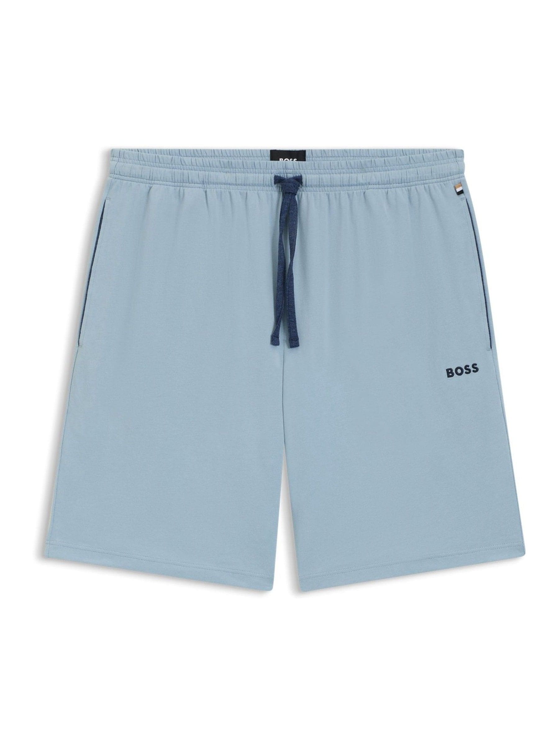Aquablauw - BOSS Regular-Fit stretchy Short met Logo