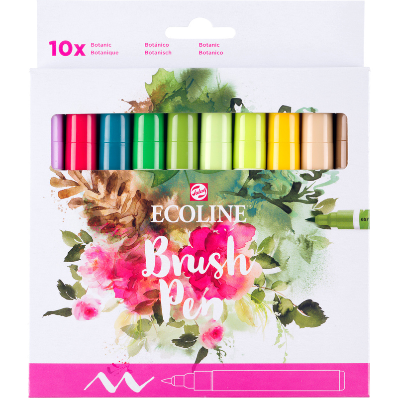 Ecoline Pinselstifte Brush Pen, Botanic, 10 Stück, assortiert