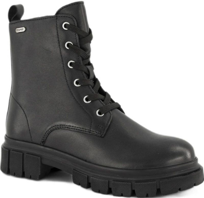 ESPRIT - Leren Veterboots - Zwart