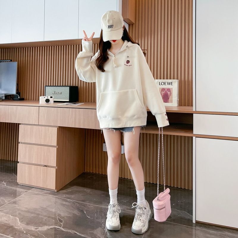 Jewie - Hoodie met lange mouwen en aardbeienprint