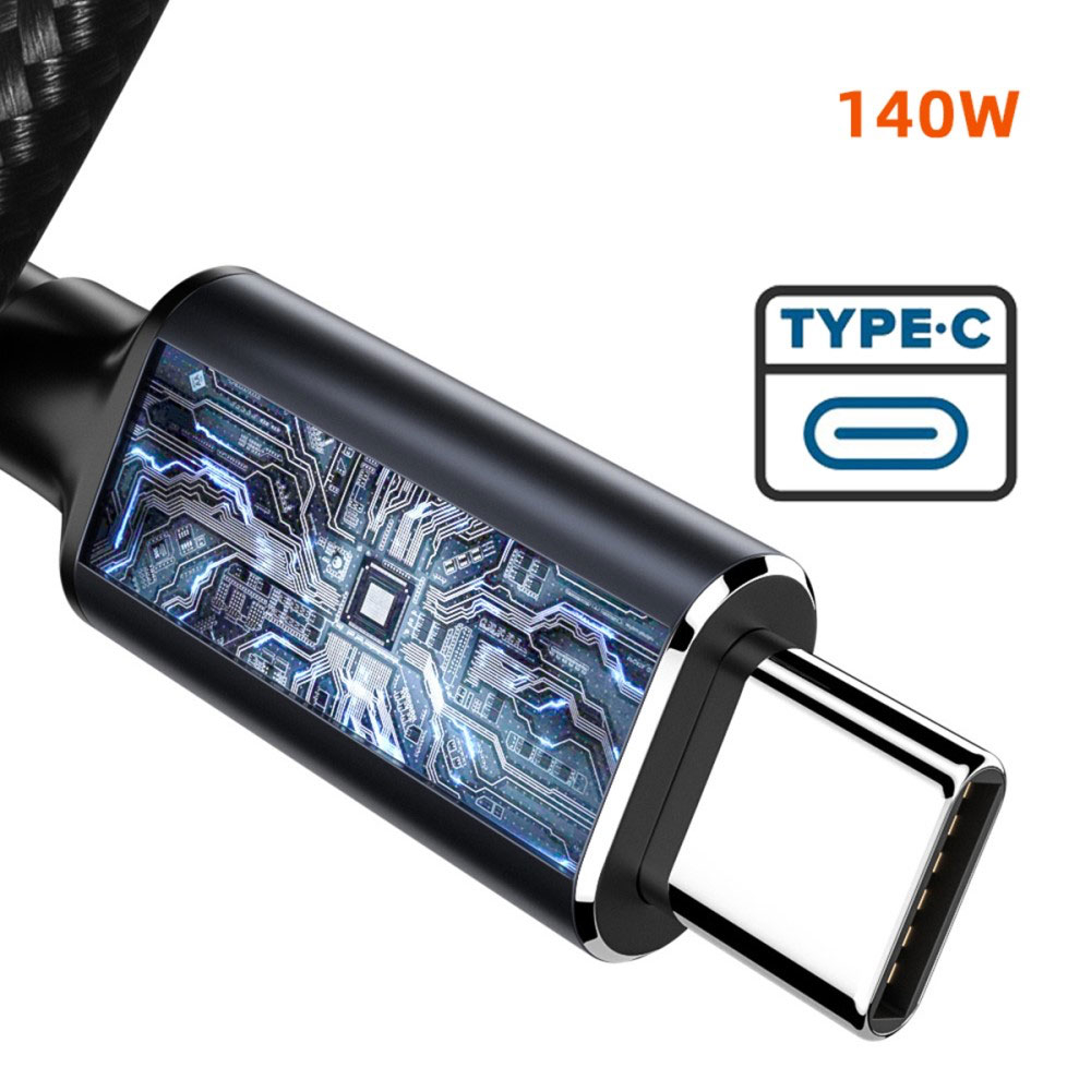 (140W / 1.8m) Lenovo / Asus / Toshiba Notebook USB C auf Hohlstecker Power Delivery Ladekabel (5.5x2.1mm) - Schwarz