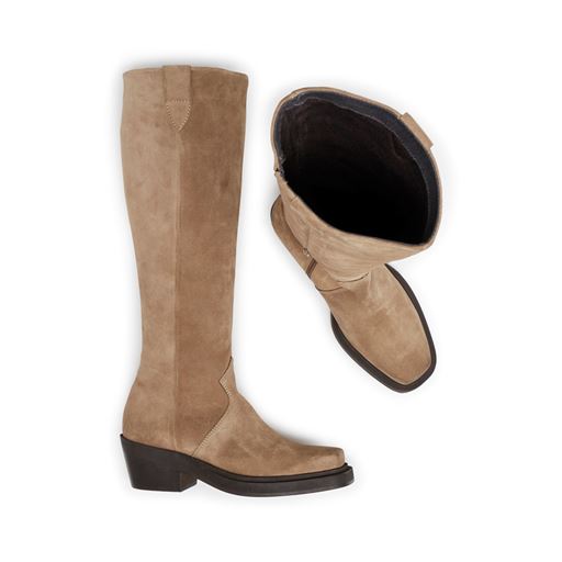 Pavement Dusty Long Støvler, Taupe Suede, 40