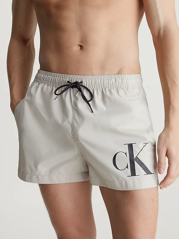 Calções de banho com cordão e monograma CK
