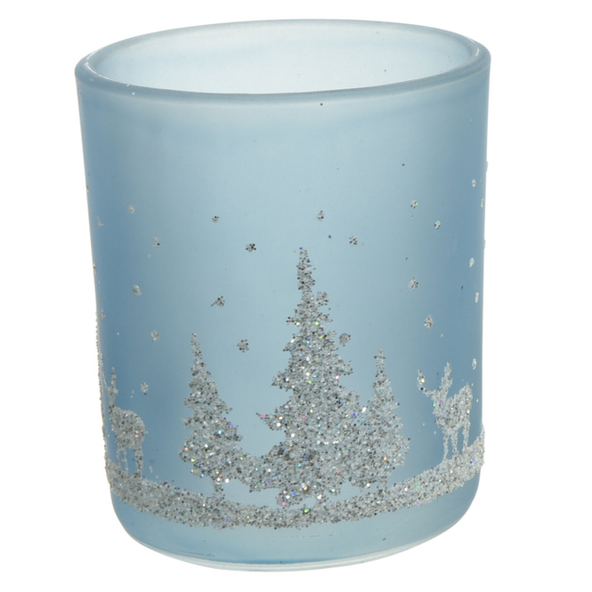 Teelichtglas - Weihnachten - ca. 7 x 8,5 cm - 1 Stück