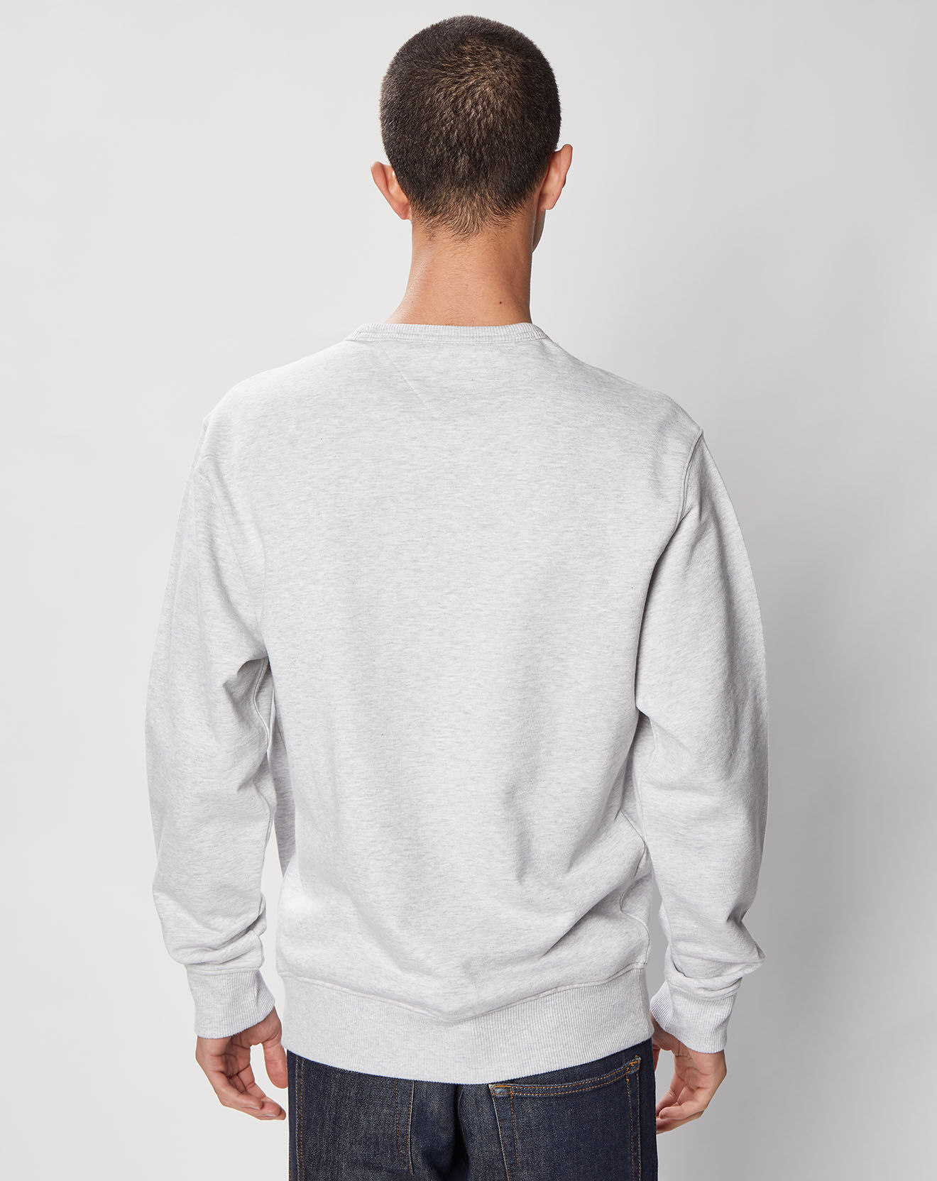 Tommy Jeans Sweat 100% Coton Bio Logo gris clair