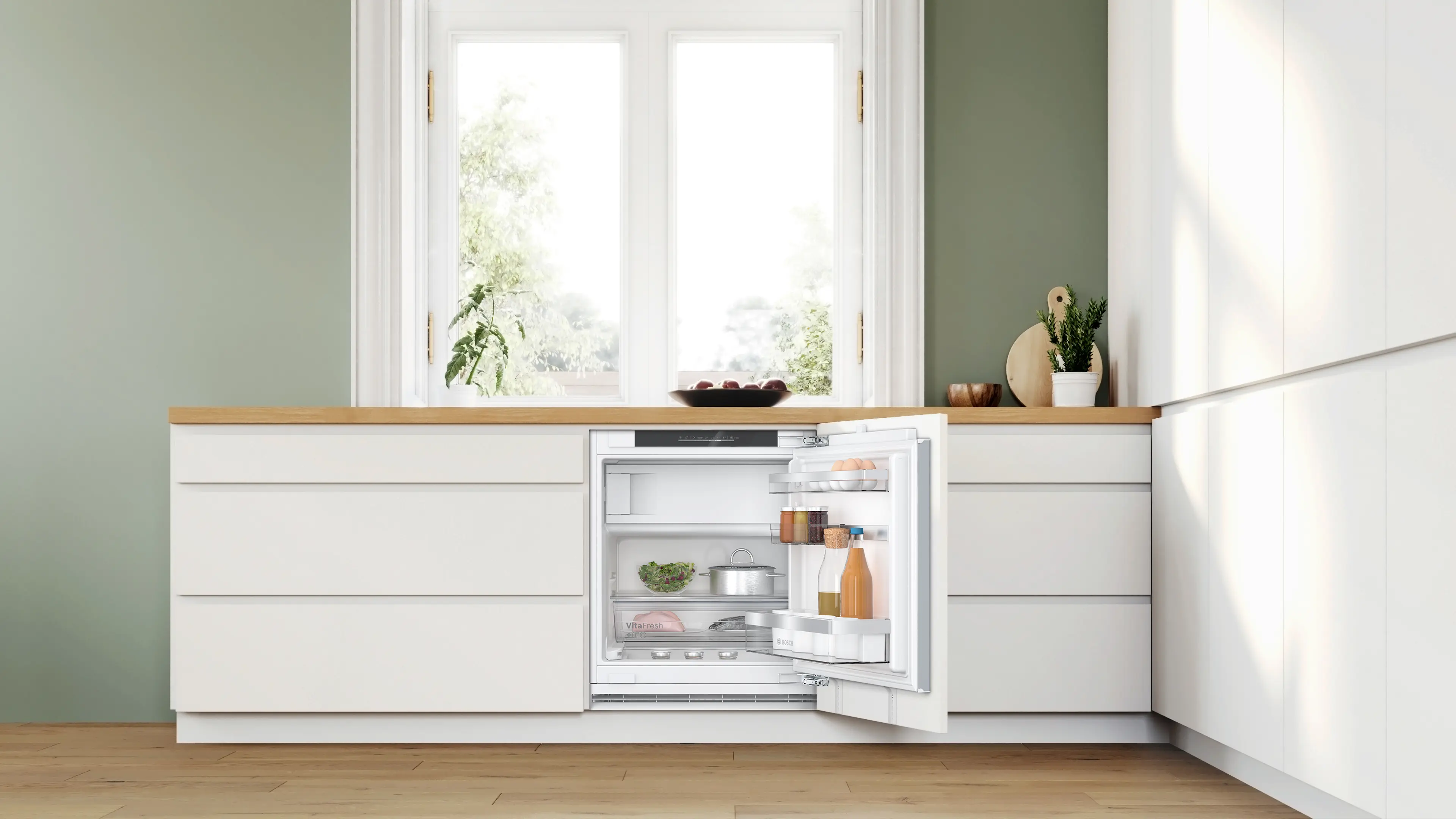 Serie 6 Onderbouw koelkast met vriesvak 82 x 59.8 cm Vlakscharnier met SoftClose