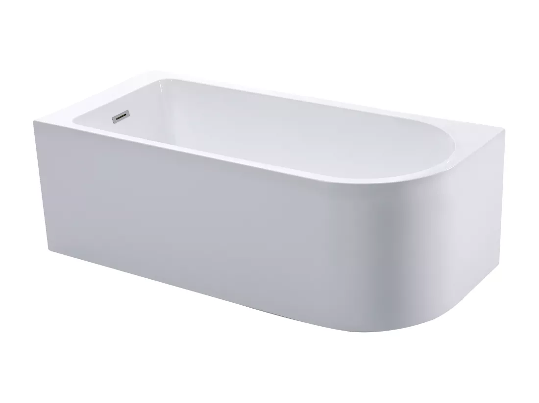 Baignoire douche blanche avec pare baignoire coulissant - 240 L - Angle gauche - ANIKA