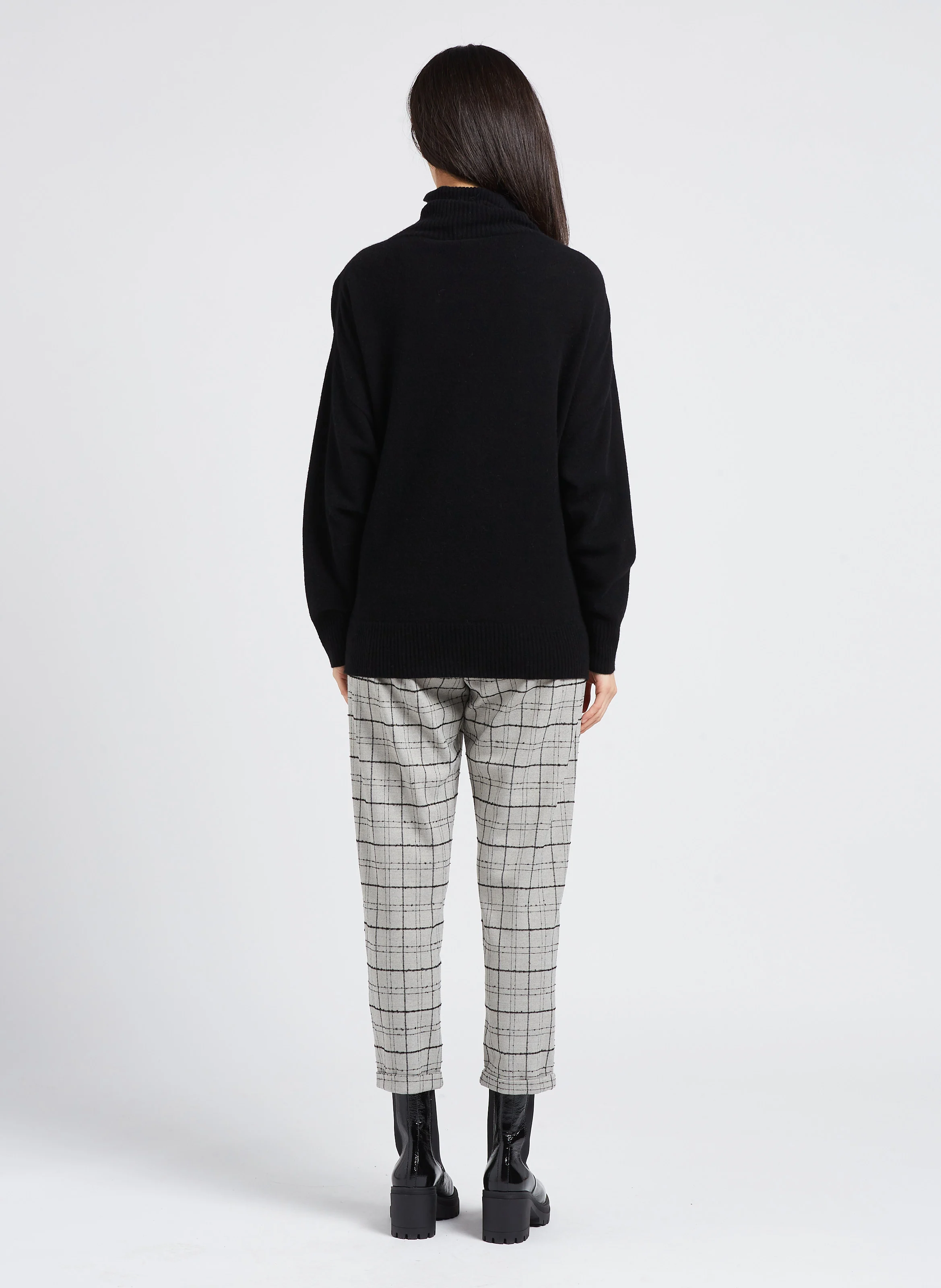 Pantalon chino motif Prince de Galles | Gris