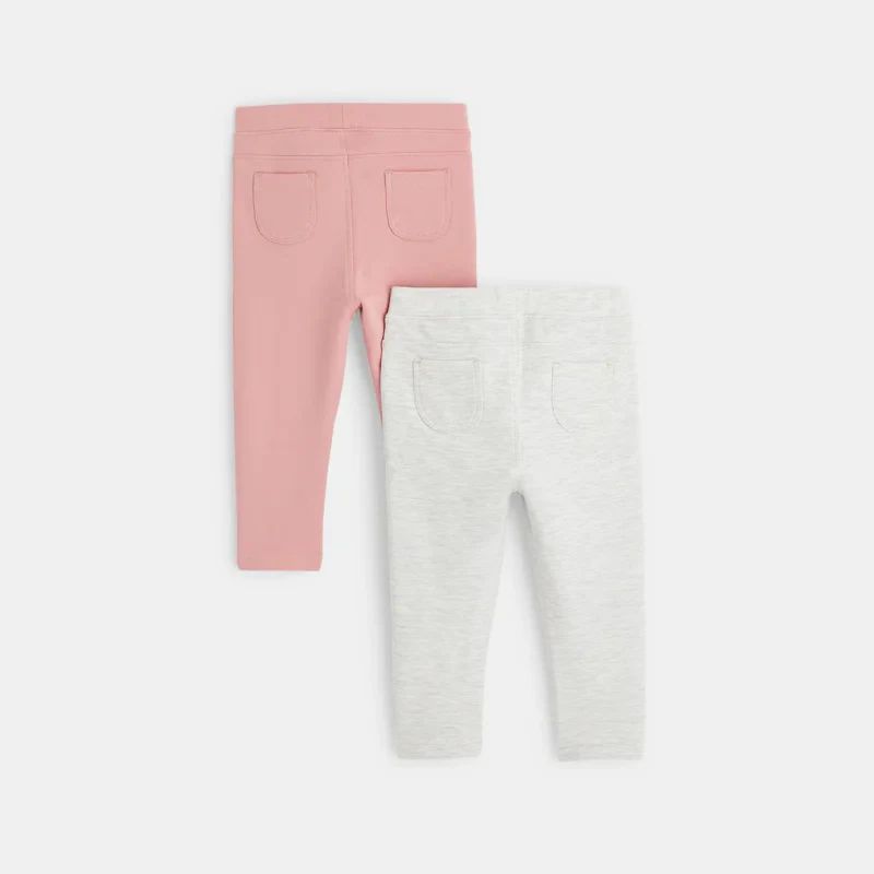 Jegging uni (lot de 2) rose bébé fille Rose
