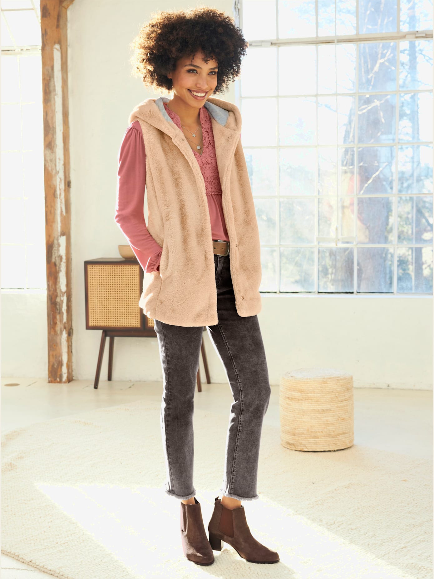 Gilet imitation fourrure moelleux