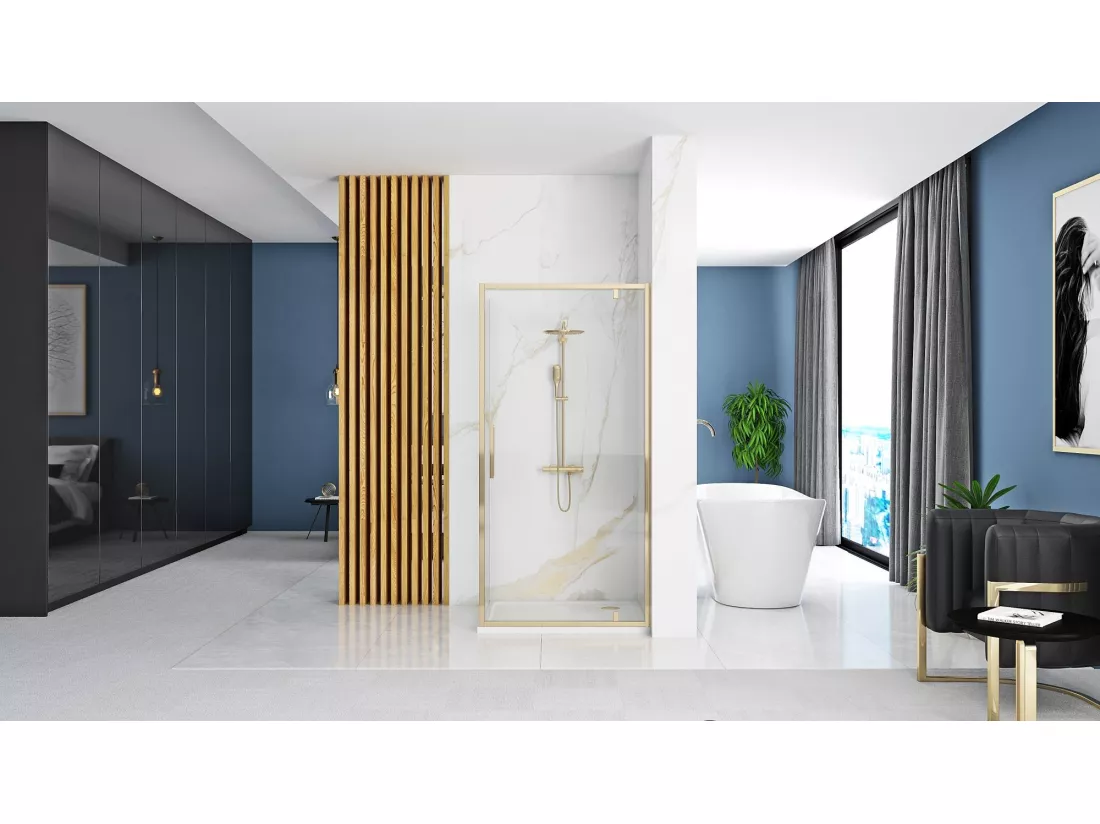 Cabine De Douche Rea Rapid Swing 100X80 Gold