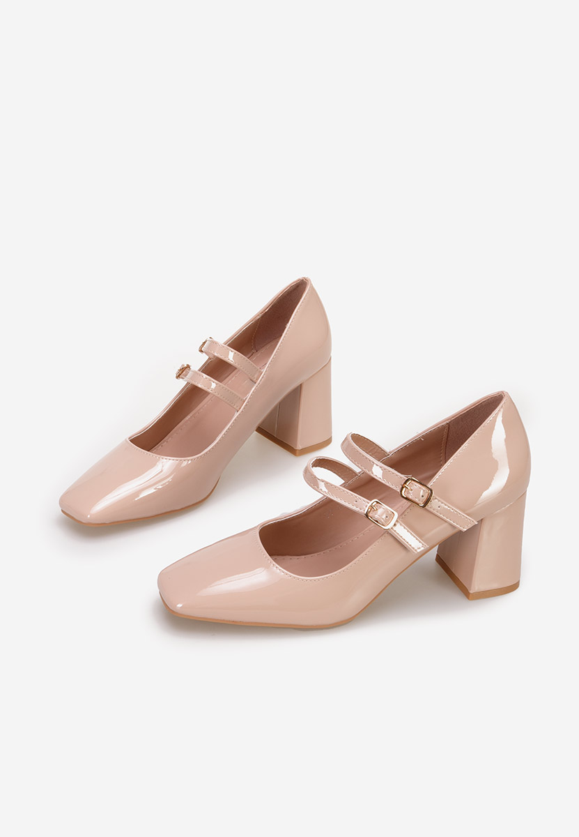 Chaussures à talon épais beige Zerena