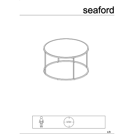 Seaford sofabord - trælook og sort