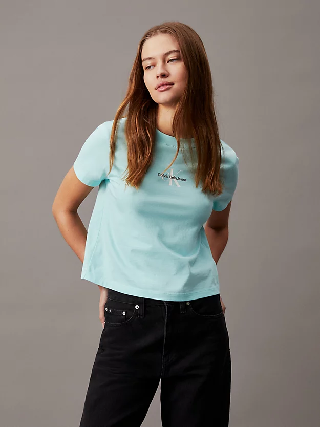 Camiseta curta com monograma