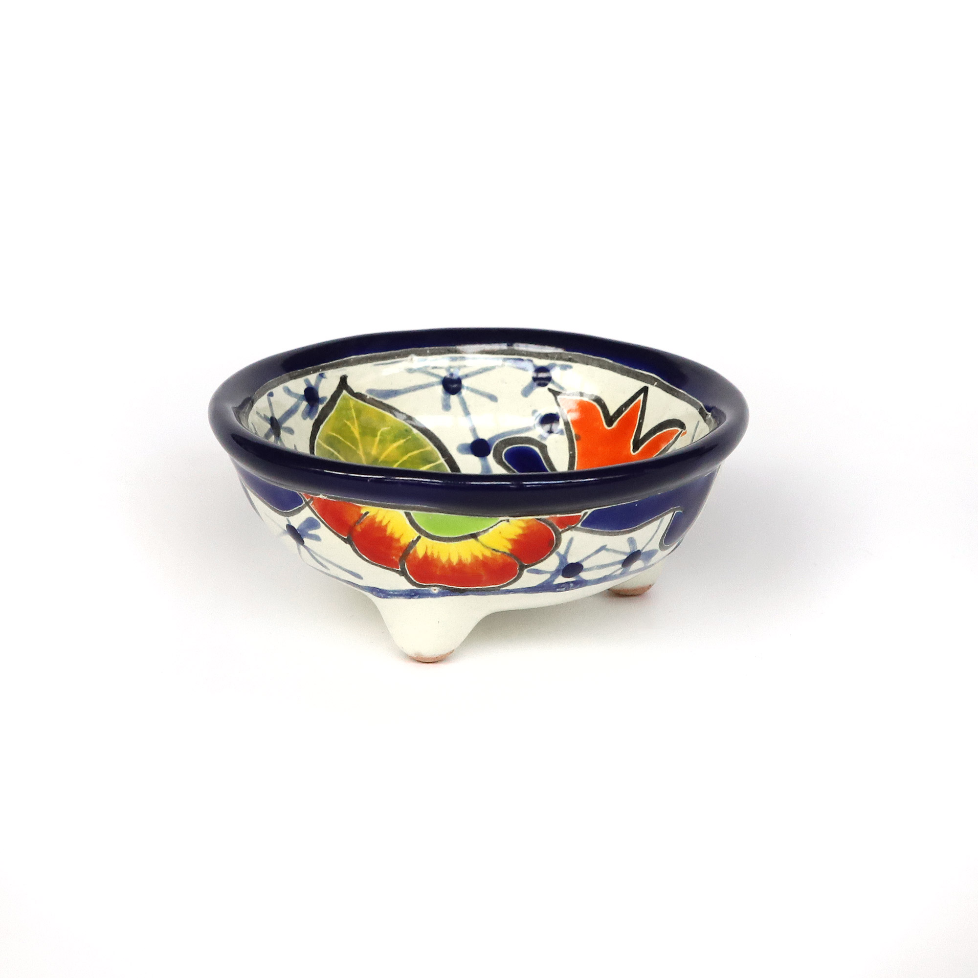 Keramik-Schälchen auf Füßen rot, multicolor, Ø 10 cm, H 5 cm zu 8,00