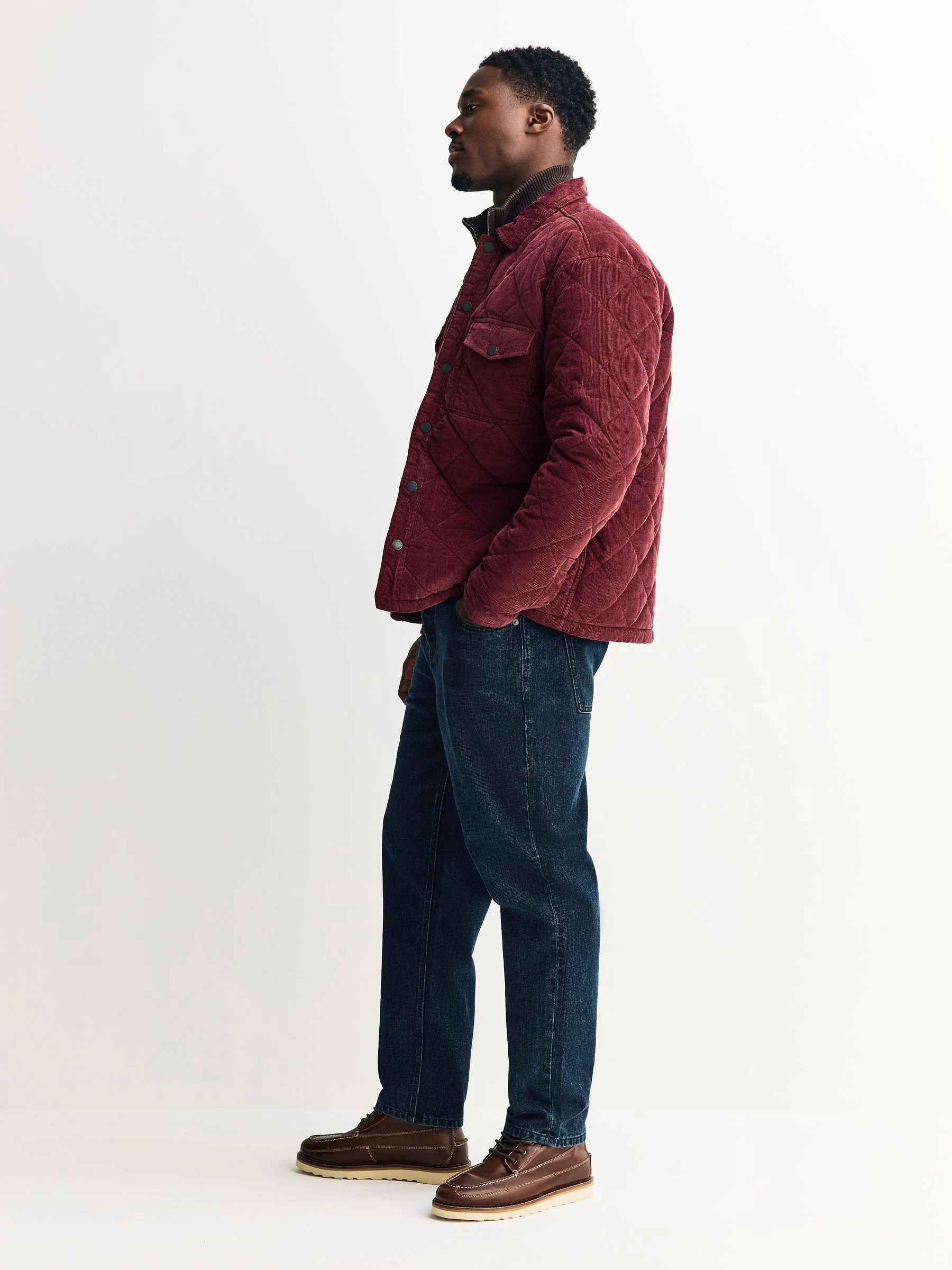 Inktblauw - Textured Denim Jeans