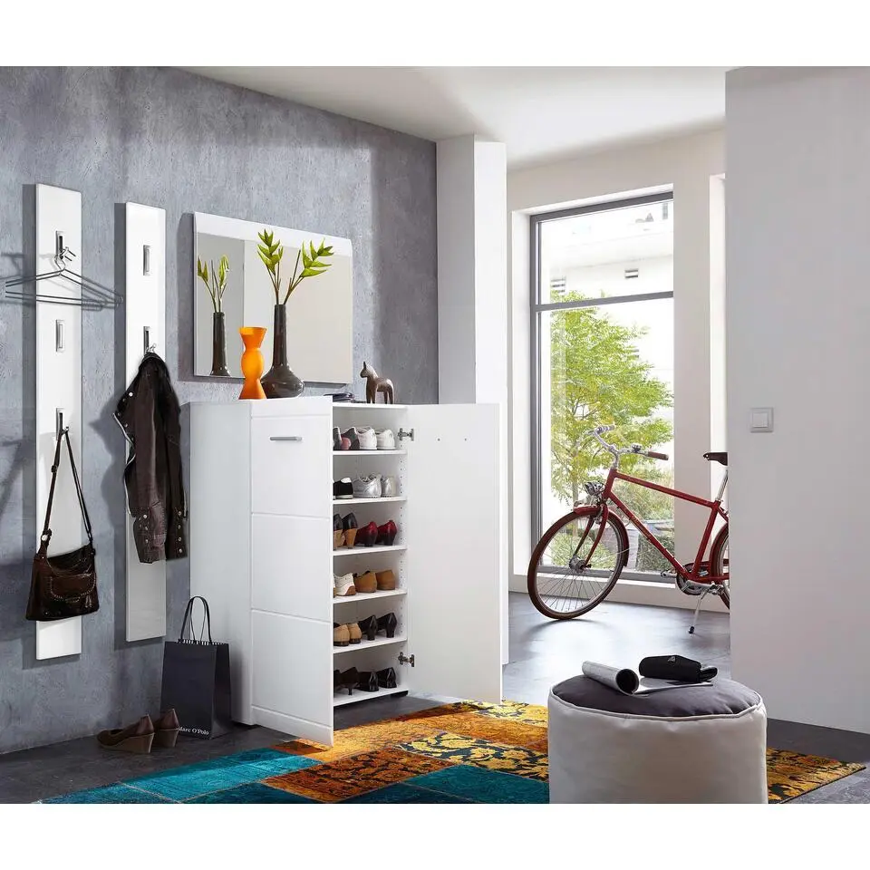 Schoenenkast Allan 90cm met 2 deuren - wit