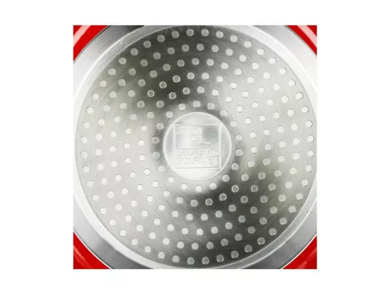 Casserole en aluminium - D. 20 cm - À induction - Rouge