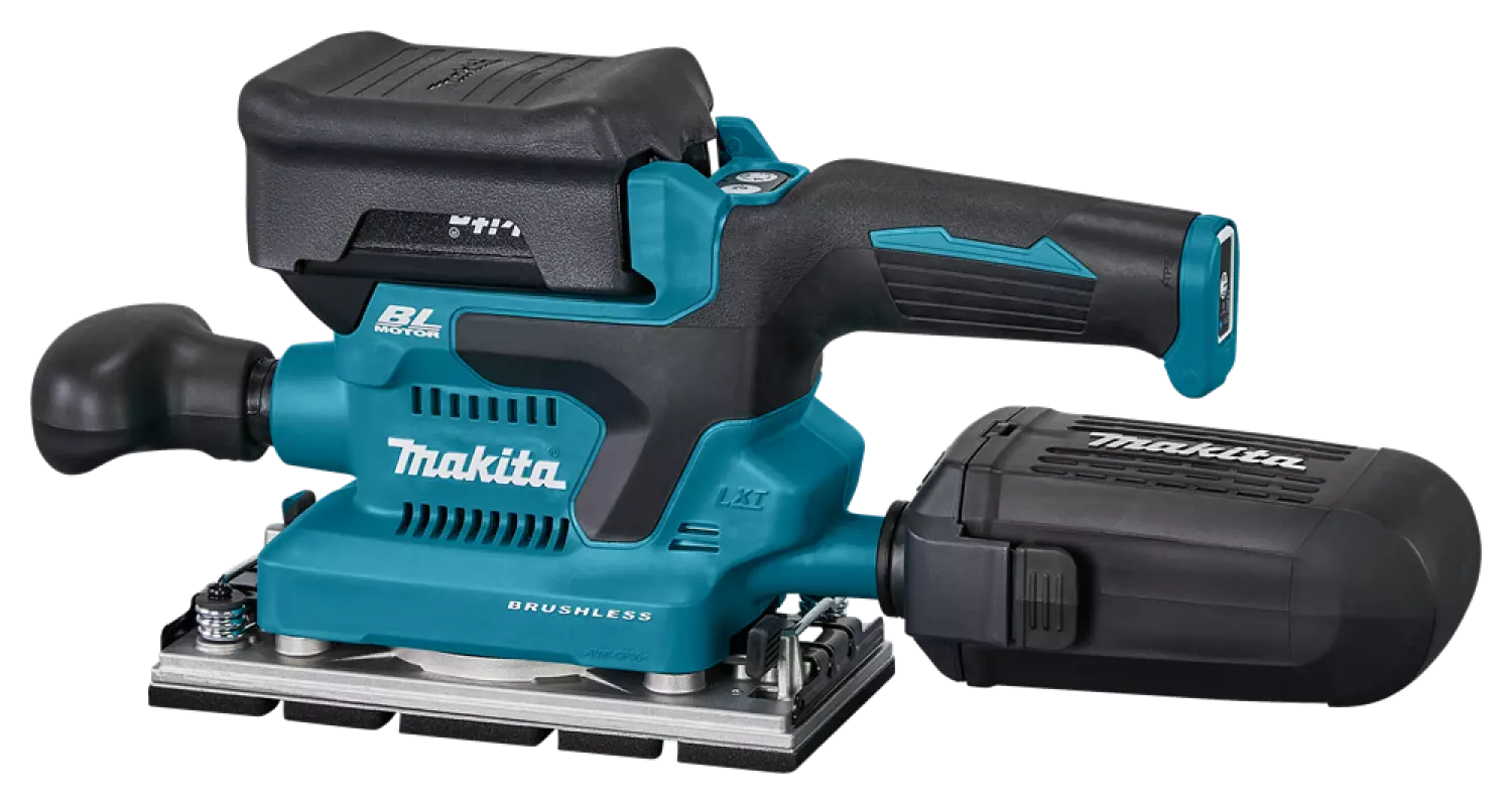 Makita DBO381RTJU 18V Li-ion accu vlakschuurmachine set (2x 5,0Ah) in Mbox incl. AWS zender - 93x230mm - koolborstelloos