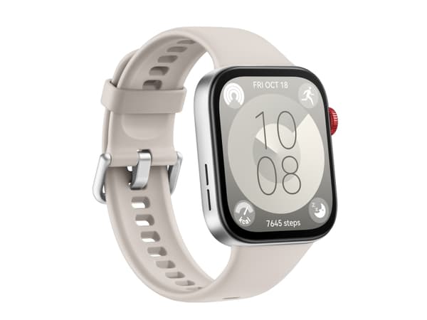 Huawei Watch Fit 3 - Aluminiumslegering - smartklokke med stropp - lær - hvit - håndleddstørrelse: 120-190 mm - display 1.82