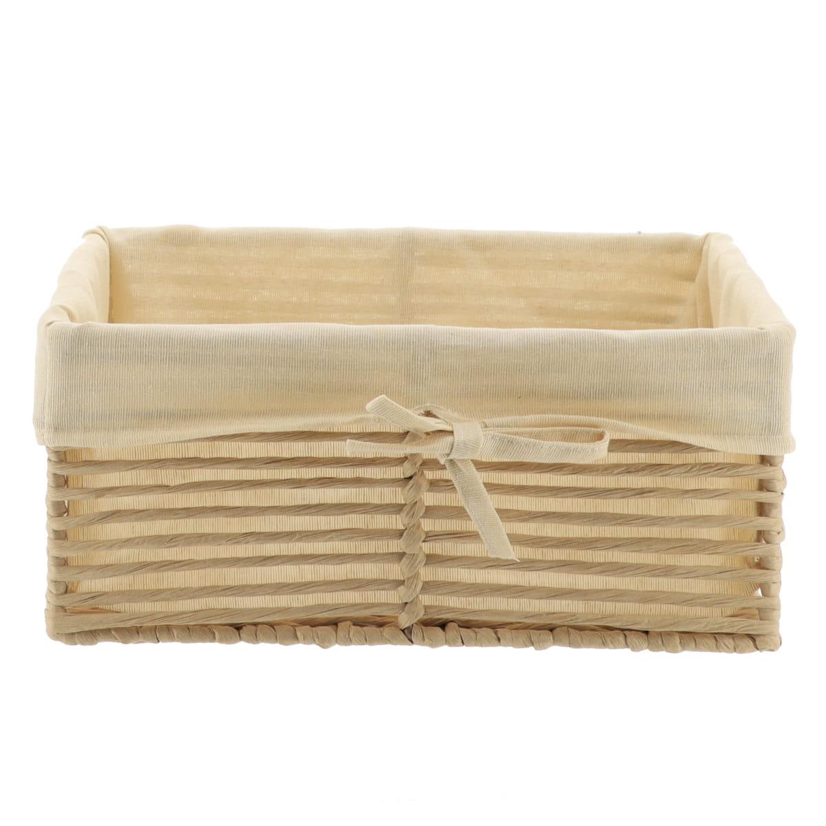 PANIERE EN PAPIER 30X20.5X13.5CM NATUREL TISSU NATUREL
