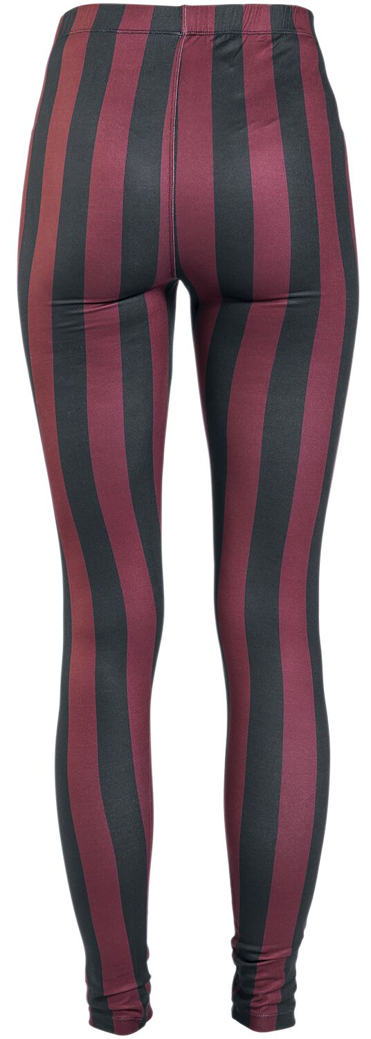 Leggings Rayé Noir/Rouge | Gothicana by EMP Legging
