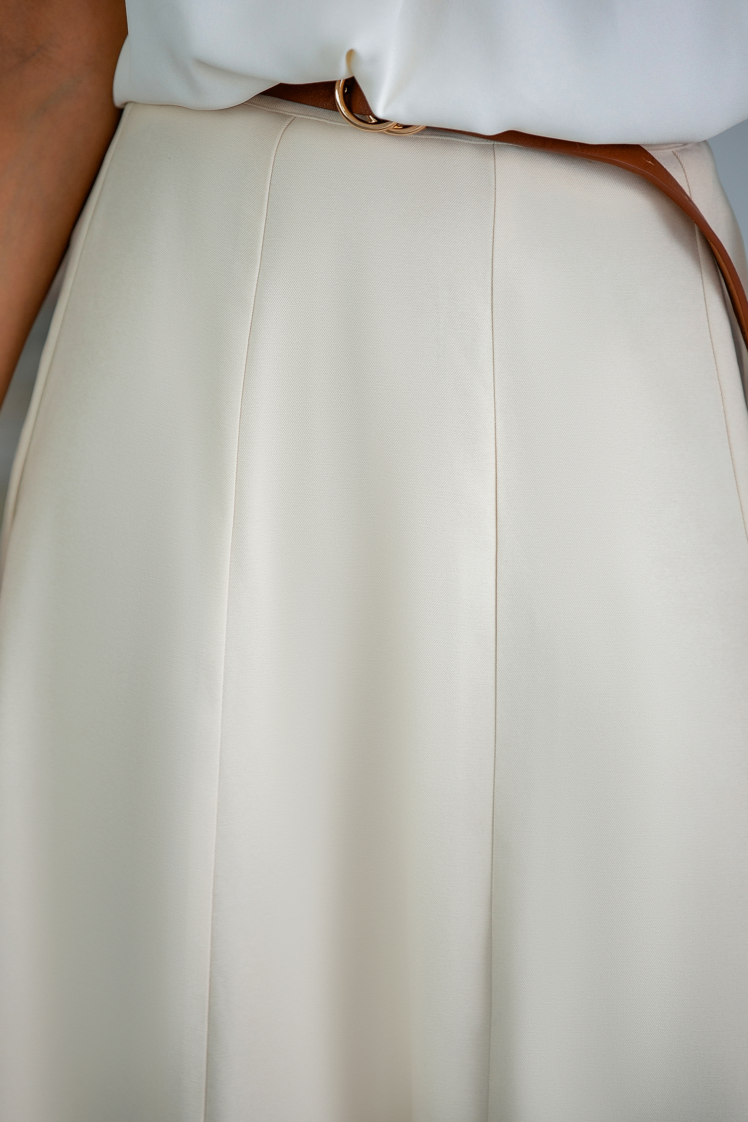 Jupe maxi évasée beige