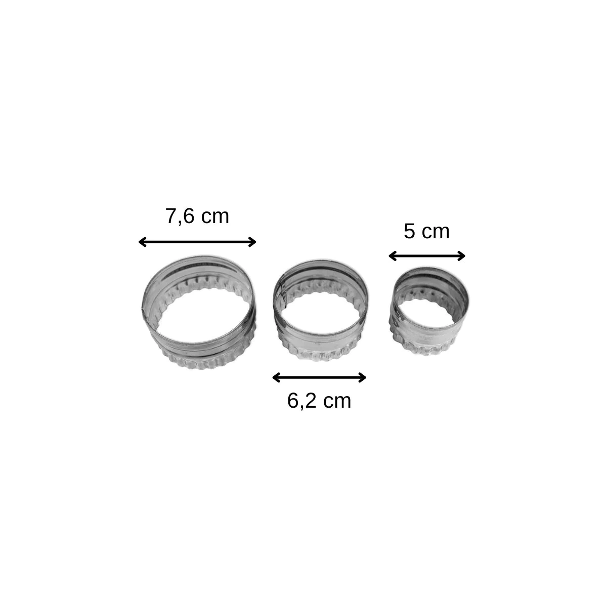 Lot de 3 emporte-pièces ronds et cannelés Emporte-pièces Zenker