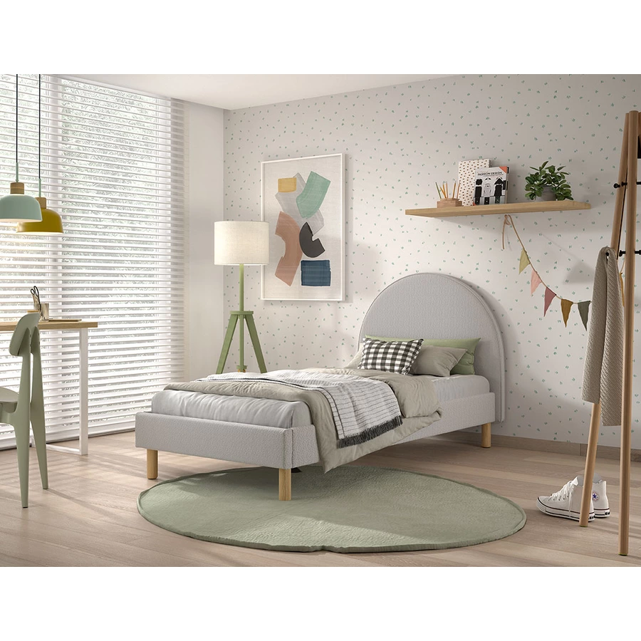 VIPACK Polsterbett MOON 90 x 200 cm grau