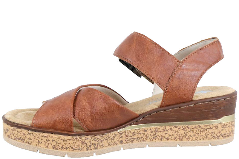 RIEKER SANDAL I BRUNT PU