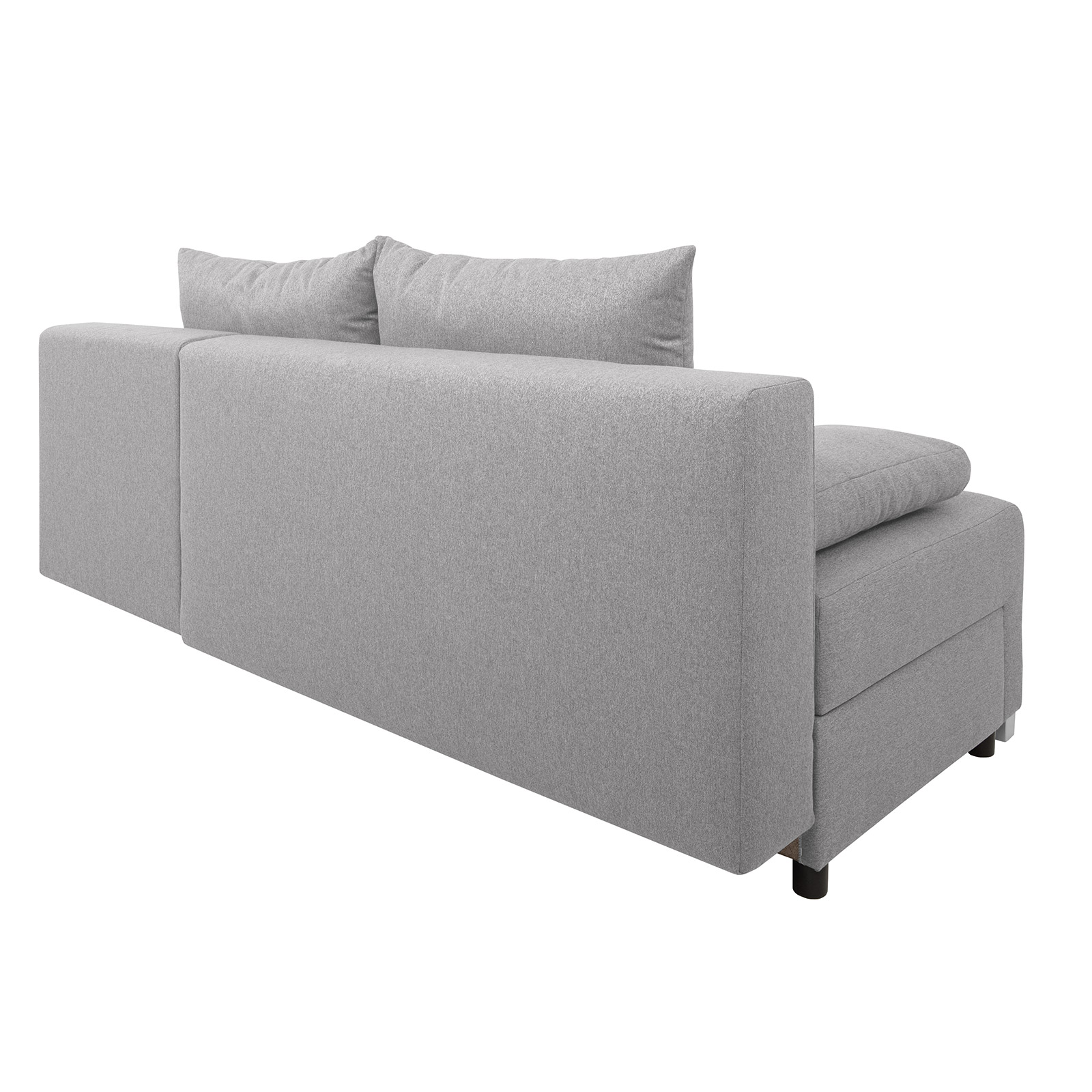 Ecksofa - grau - Webstoff - Liegefunktion und Staukasten