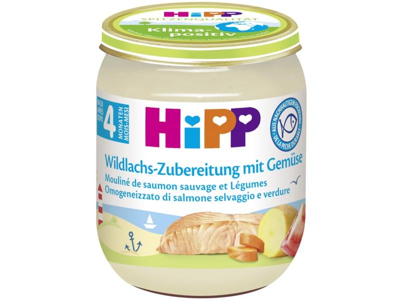HIPP Menü Wildlachs-Zubereitung mit Gemüse 125 g Wildlachs-Zubereitung mit Gemüse, für abwechslungsreiche Mittagsmahlzeiten