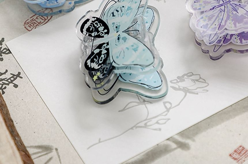 YUNO - Vlindervormige acryl bindclip (verschillende ontwerpen)