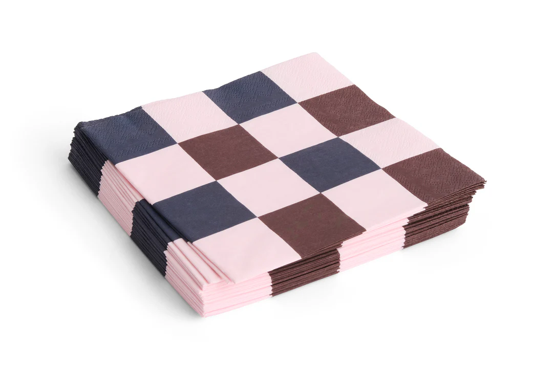 HAY  Pattern servietter, lyserød/bordeaux/blå - 40x40 cm.
