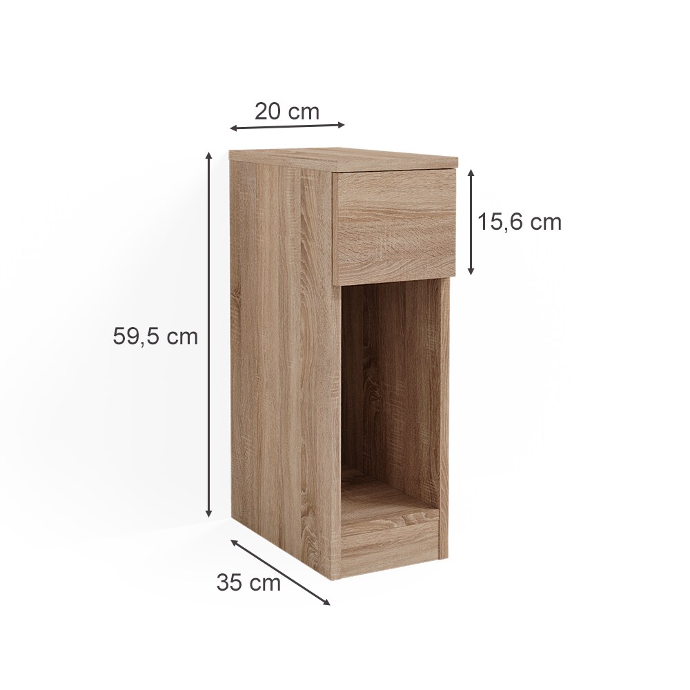 Vicco Nachttisch Enton sonoma, Schlafzimmerkommode 20x60 cm