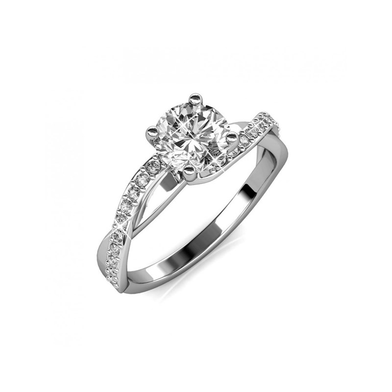 Bague Eleanor - Argenté et Cristal