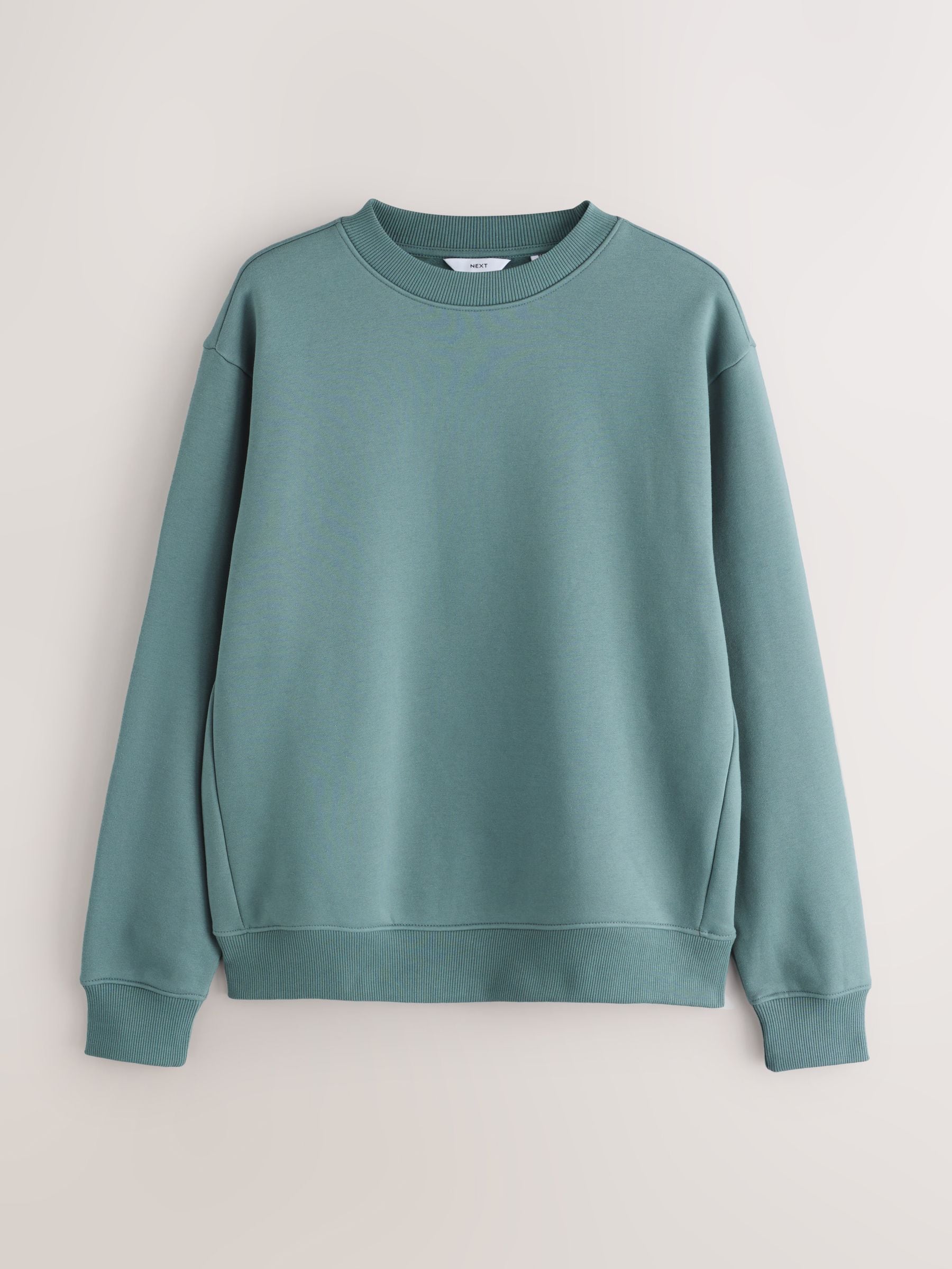 Blauw - Normale Pasvorm - Dik sweatshirt met ronde hals en hoog katoengehalte