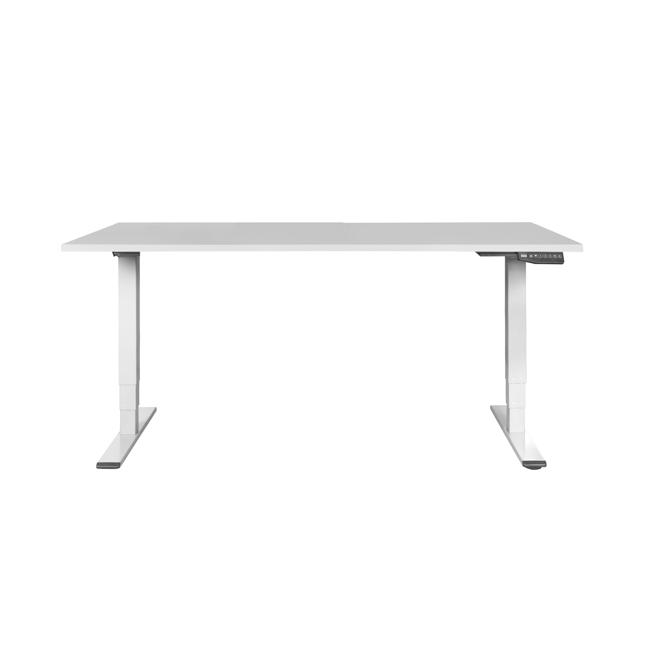 CONTINI höhenverstellbarer Bürotisch 160 x 80 cm grau / Gestell weiss