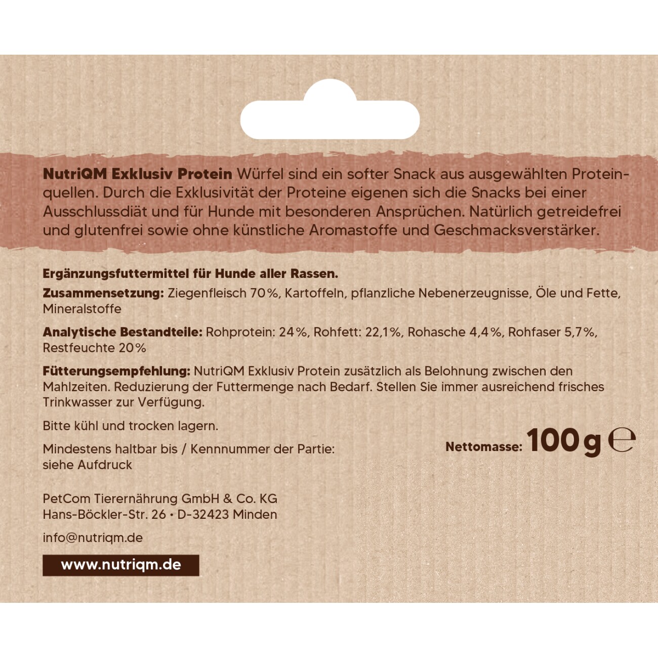 NutriQM Exklusiv Protein Ziege 5x 100g
