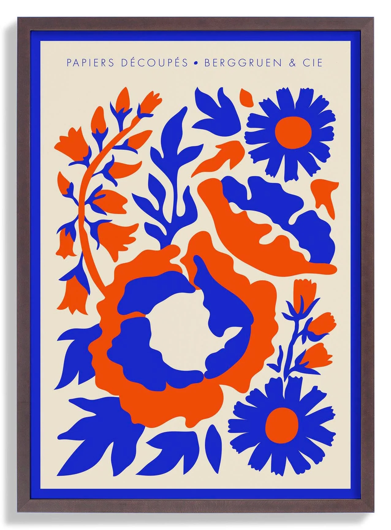 Contrast Flowers Orange Blue Papiers Découpés Kunstausstellung