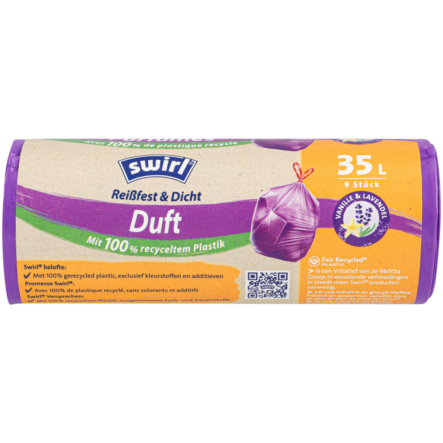 Swirl Duftmüllbeutel Vanille & Lavendel 35L 9 Stück