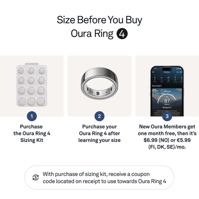 Oura Ring 4 Smart Ring størrelse 4 (sølv)