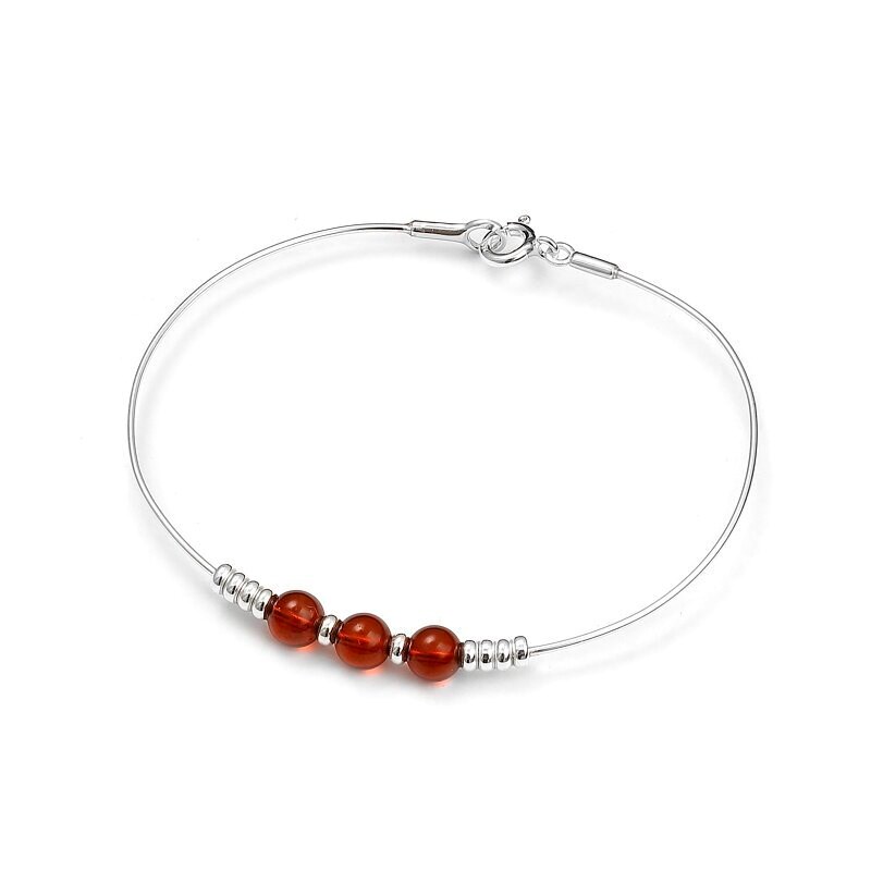 Bracelet rigide 3 ambres argent