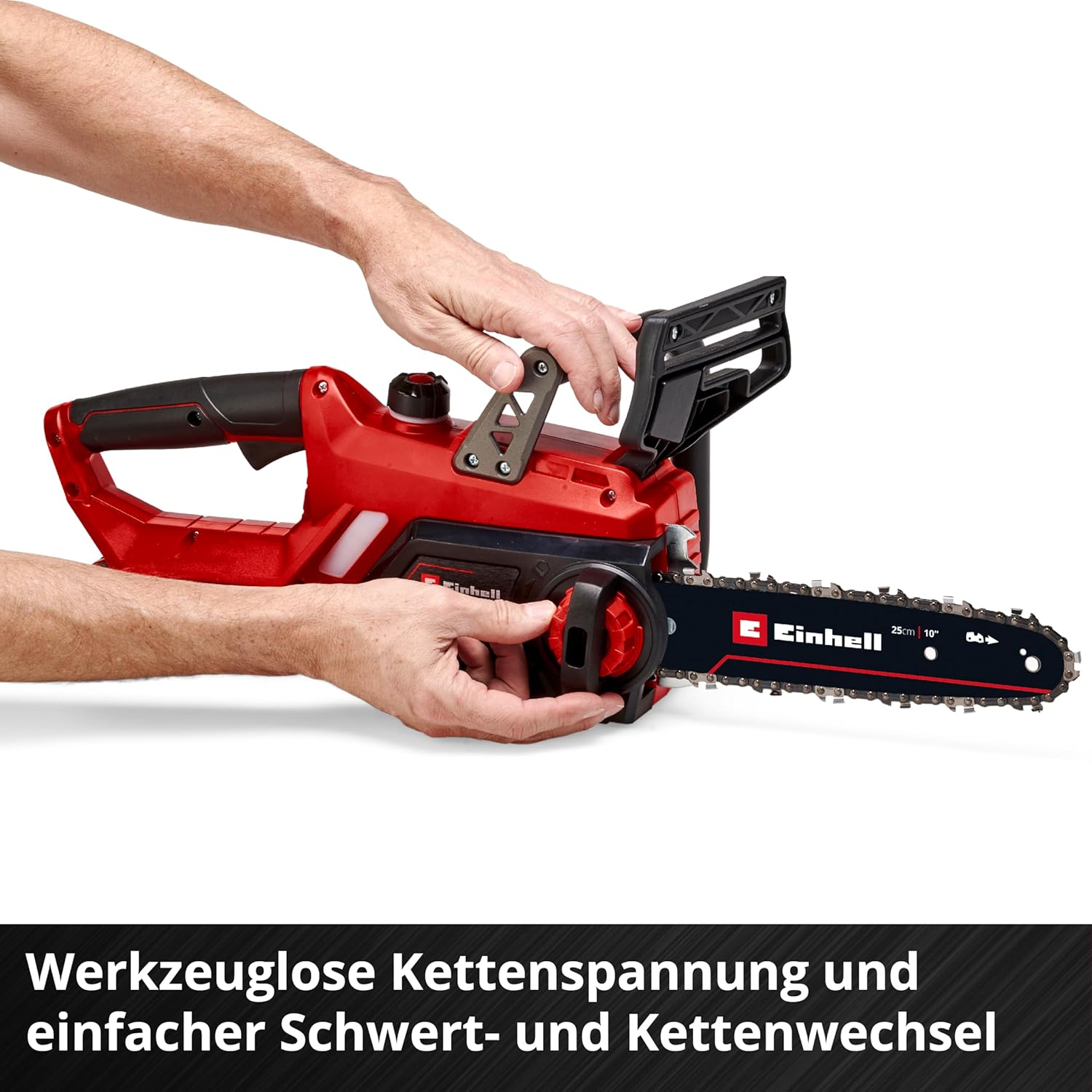 Einhell Akku-Kettensäge GE-LC 18/25-1 Li Kit Power X-Change (18 V, 23 cm Schnittlänge, 4,5 m/s Kettengeschwindigkeit, autom. Kettenschmierung, inkl. 1x 3,0 Ah Akku + Ladegerät)